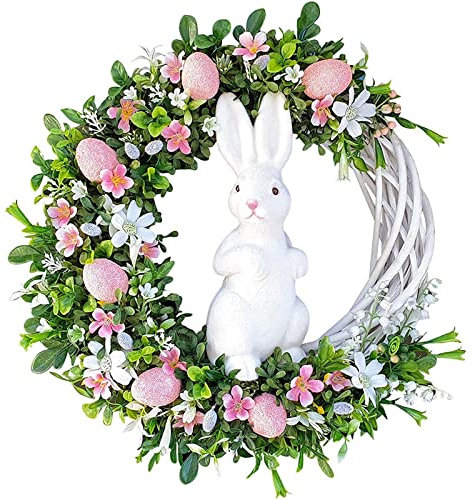 Osterkranz Anhänger, Acryl Osterdeko Hasentür Blume Deko für Haustür Wohnzimmer Fenster Wand Hochzeit Festival