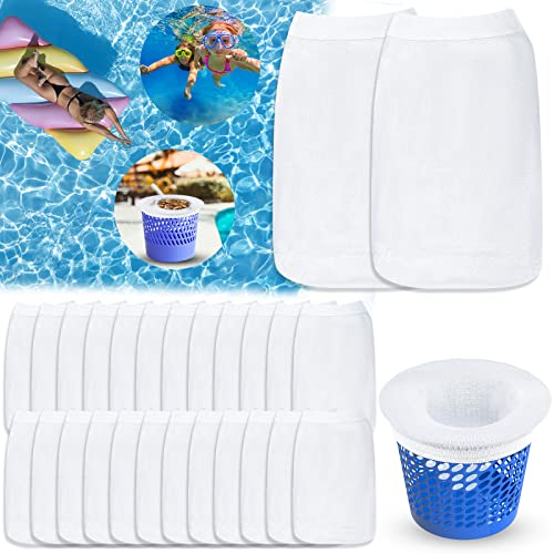 BARAKYEG 30PCS Calcetines Skimmer Piscina,Filtros de Skimmer,Filtros de Piscina para Cesta de Filtro para Cesta de Piscina para Filtro de Piscina,Cabello Pre-Filtro Skimmer de Nailon,Capturar Hojas