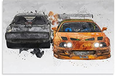 ZIF JDM Sportauto-Poster The Fast And The Furious, dekoratives Gemälde, Leinwand, Wandposter und Kunstbild, moderner Familien-Schlafzimmer, Deko-Poster, 20 x 30 cm
