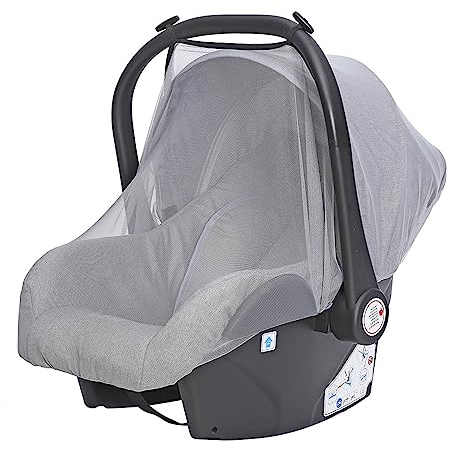 Insektenschutz für Babyschale, Mückennetz für Kinderwagen, Universal Insektenschutz für Kinderwagen, Moskitonetz mit Gummizug, Mückennetz für Baby Autositze, Moskitonetz für Buggy, für Autositz, Grau