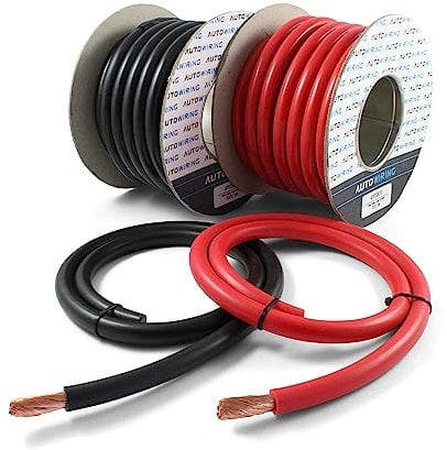 Autowiring Automotive Hi-Flex 345 Amp 50mm² 1/0 AWG Battery/Starter/Inverter/Welding PVC Cable Wire (Black, 2 Metre)