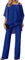 Sawmew Damen Tüll Abendanzug Sets Zweiteiler Chiffon Shirt und Hohe Taille Hosenanzug Elegant Vintage 2-Teiliges Set Outfit Cocktail Party Festlich Hosenanzug (Color : Blue, Size : XL)