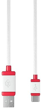 CHERRY USB CABLE 1.5, Braided USB-C to USB-A Cable, For Charging & Data Transmission, For Keyboards, Mice, Smartphones, Tablets and more, 1.5 m Length, White