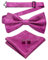 JEMYGINS Herren Fliege mit Cashewblütendesign Retro-Design mit Manschettenknöpfen und Einstecktuch,Magenta