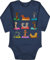 Shirtracer Baby Body langarm Mädchen Junge - Hunde - Dackel Yoga Dackel Lustig - 6/12 Monate - Navy Blau - hund dackelmotiv babykleidung mit bodys strampler