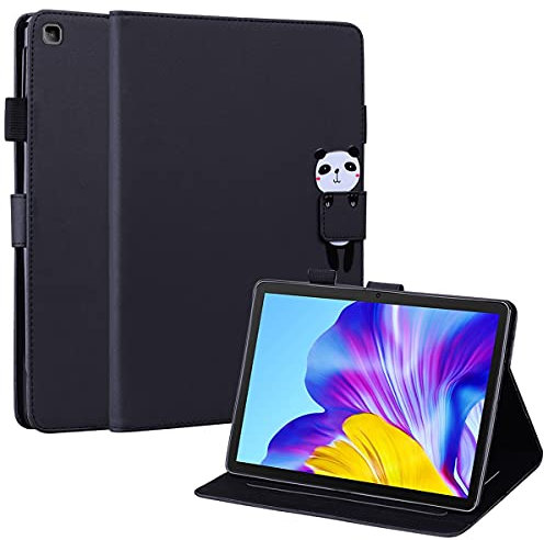 FERLAN Cover Custodia Compatibile per Huawei MatePad T 10, 9,7,PU Pelle Flip Cover con Funzione Stand Custodia per tablet divertente dei cartoni animati-Nero