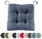 sleepling 4er Set Stuhlkissen, Sitzkissen Eva für Indoor und Outdoor, mit Klettverschluss, 100% Polyester, Made in EU, Maße: 40 (vorne), 35 (hinten) x 38 x 7 cm, Jeans