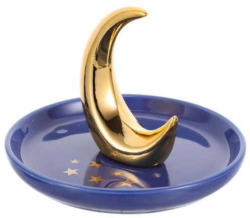 LIFKOME 1Stk Mond-Schmuck-Tablett giteer safe home decor Mondketten für Frauen Halbmond-Schmuckhalter deko Anruf Schmuck-Organizer Schmuckschale aus Keramik Ring Schmuckständer Porzellan