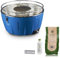 InstaGrill | Barbecue a Carbonella senza fumo, da Tavolo, da Balcone, Portatile. Include Batteria Ricaricabile, Carbone e Gel per accensione, in soli 5 minuti. Grill da Campeggio. PAK Blu Oceano