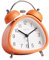 Wecker, Metall-Wecker mit Doppelglocke, leiser nicht tickender Wecker, Retro-Vintage-Wecker, Schreibtisch, Tisch, Nachttisch mit Nachtlichtfunktion für schwere Schläfer (Orange)