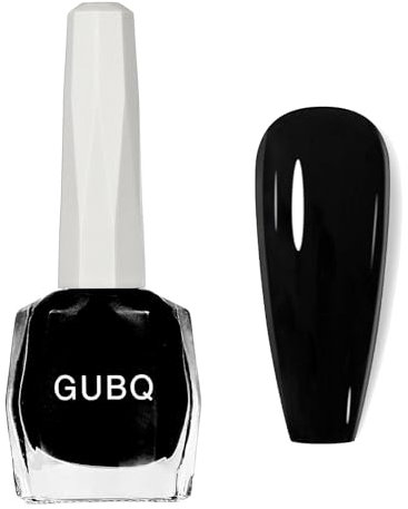 Deep Black Nail Polish - Pure Color Varnish - Super Black, Long Lasting & Chip Resistant - Quick Drying for DIY Nail Art Manicure at Home