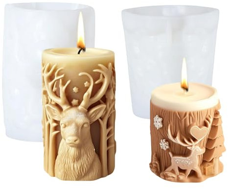 Silikonform Weihnachten Wichtel, 3D Silikonformen Gießformen Weihnachten Kerzenformen zum Gießen, Gießformen Silikon Gießform Wichtel Gips Zum Gießen Giessformen Silikon für Weihnachtsdeko (2PCS)