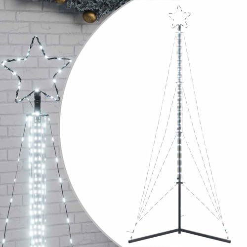 vidaXL Árbol de Navidad LED 483 Leds Blanco frío 240 cm, Árbol de Navidad LED, luz de Navidad, luz de Navidad LED, luz de Navidad para Exteriores