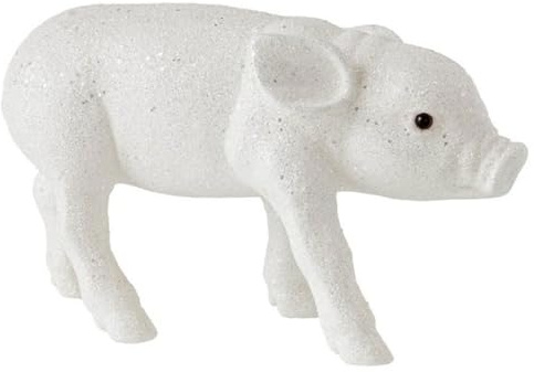 Gift Company Solna, Schweinchen L, Glitzer, weiß, 20x11x8cm