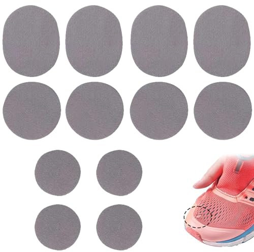 CENCERY 12 St. Schuh Mesh Repair Patch Mesh Shoes Hole Repair Shoe Hole Prevention Patch Trainer Heel Repair Patch für die meisten Arten von Sitzen und Schuhe (Grau)
