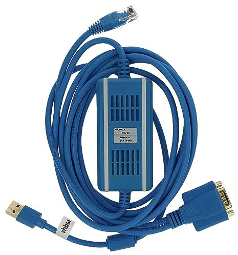 vhbw USB Programmierkabel kompatibel mit Allen Bradley MicroLogix SLC 5/02, SLC 5/04, SLC 5/03, SLC 5/01 Funkgerät mit Treiber CD, blau