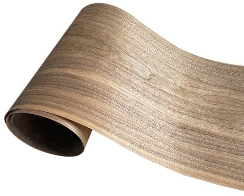 MNUPL Rollo de Chapa de Madera Natural, 1 Rollo, Piel de Nogal Negro Claro, Muebles, Altavoz Artesanal, artesanía de Madera, 30x250cm