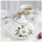 XYUERU Bone China Teekanne,Porzellan-Kaffeekanne Kamelie Kaffeekanne Wasserkocher hitzebeständiger,Krug Party Café Teegeschirr Teekanne Lady Tee-Party(White)
