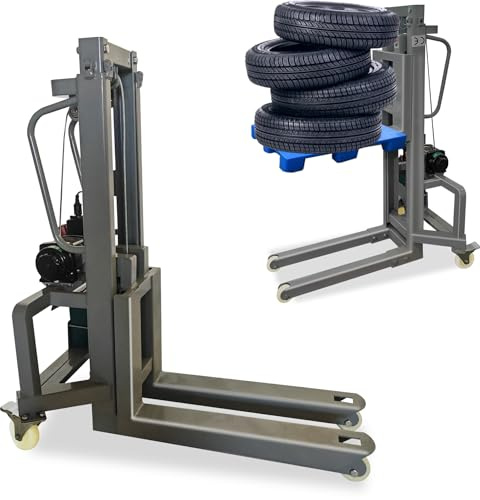 NiceyCare Elektrischer Hubwagen | 300 kg Tragfähigkeit | Material Hebewinde Stapler | Palettenwagen mit 120 cm Hubhöhe | Hubtisch | Gabelheber | Kompakt für Lager, Garage, Logistik