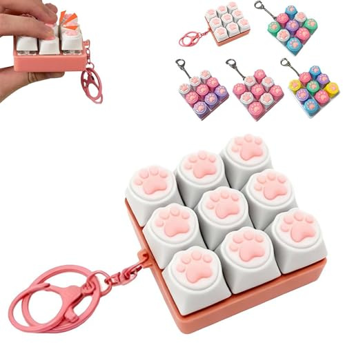CLISDFG Leise Tastatur-Fidget-Gadgets für Erwachsene, Silent Keyboard-Fidget-Clicker, Schlüsselanhänger-Fidget-Sensory-Spaß-Gadgets zur Dekompression und zum Stressabbau