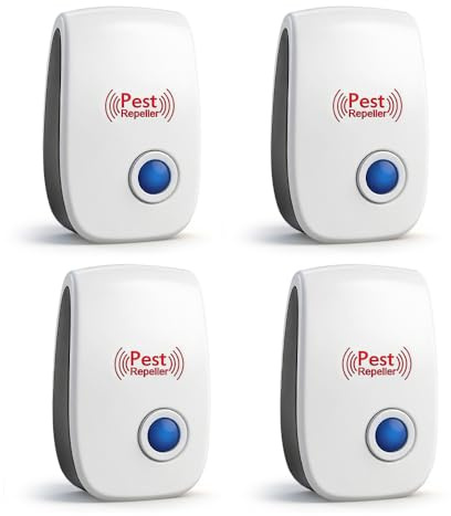 Weciau 4 Stück Ultraschall Mückenschutz, Elektronische Moskitoschutz, Ultraschall Schädlingsbekämpfer, Mückenschutz Steckdose, Anti Mücken Stecker, für Motte, Kakerlaken, Mäuse