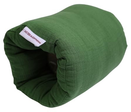 HOBEA-Germany Ministillkissen für unterwegs, Modell: Musselin Matcha grün | OEKO-TEX® STANDARD 100 zertifiziert, IGR zertifiziert (ergonomisches Produkt) Stillmuff Reisestillkissen Armstillkissen