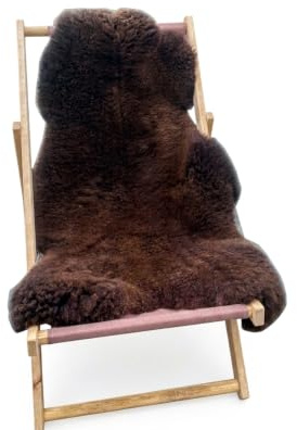 FURRYMAN Natürliches Lammfell Dunkelbraun groß ca. 100x50 cm mit kurzem Fell (3 cm) - Schaffelle ohne Chrom - Lammschaffell - Naturfell