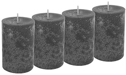 Unbekannt 4 Stumpenkerzen Kerzen Grau Anthrazit 6cm Adventskranz Weihnachten Tischdeko Deko
