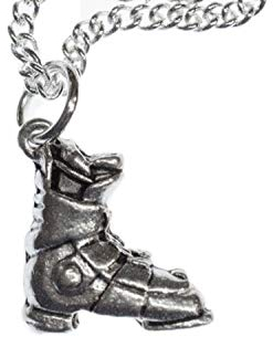 Miniblings Skischuh Ski Kette 45cm Wintersport Ski-Schuh Skisport Skier Silber - Handmade Modeschmuck - Gliederkette versilbert