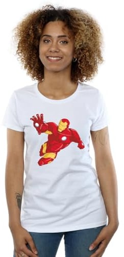 Marvel Women's Iron Man Simple T-Shirt Large White