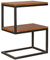 Wohnling Beistelltisch AKOLA S-Form Massiv-Holz Sheesham/Metall 45 x 60 x 30 cm, Design Wohnzimmertisch Landhaus-Stil, Anstelltisch Ablagetisch eckig