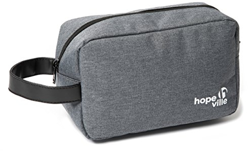HOPEVILLE Kulturbeutel, leichte und hochwertige Kulturtasche, Kosmetiktasche für Damen und Herren für die Reise, Ausflug und Sport (Grau)
