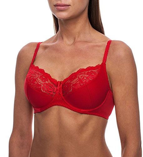 frugue Reggiseno con Ferretto Non Imbottito Pizzo Donna Rosso IT 1E