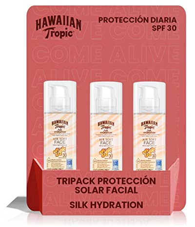 Hawaiian Tropic Silk Hydration Air Soft Face SPF30 - Creme solaire pour le visage - 50ml - 3 unités