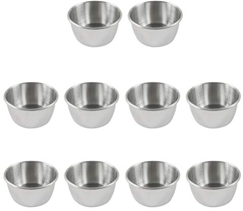 UPKOCH 10pcs Coupelles À Sauce En Acier Inoxydable - Bols Pour Sauce Tomate, Ketchup, Moutarde - IdéAl Pour Restaurant, FêTe À Domicile