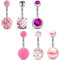 Mayhoop 6 Stück Bauchnabelpiercings mit 6 Stil 1,6 x 10mm Kugel 5 u. 8 mm Bauchnabel Schmuck Nabelpiercing Ring Banane Piercing