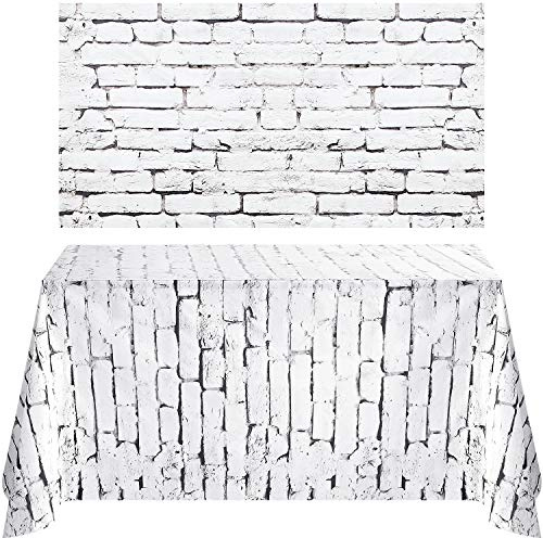 Chuangdi 2Pcs 4.5 x 9ft Brick Stone Backdrop Wallpaper Tablecloth | Self Adhesive Brick for Halloween Christmas Backdrop, Removable Design, Easy to Apply on Furniture Walls, Stone Texture Decor