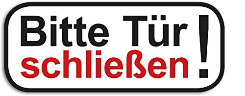 Aufkleber Bitte Tür schließen! Hinweis Warn Schild 36x16cm, schwarz/weiß/rot Made in Germany by MBS-SIGNS