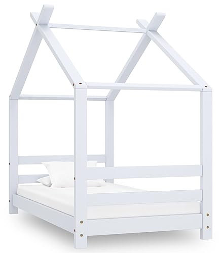 vidaXL Kids Bed Frame in Treehouse Style | Made from Solid Pine Wood & Plywood | Sized for 70x140 cm Mattress | Comfortable & Durable Bed for Children