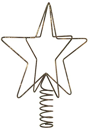 Ib Laursen antiker Christbaumstern Baumspitze Christbaumspitze Stern Christbaumspitze H 24 x Ø 18,5 cm Antik Messing Star Weihnachtsstern