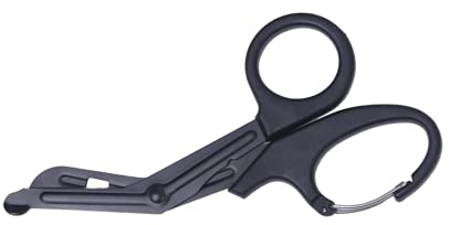 Feloyal Ciseaux Médicaux, Médical Ciseaux pour Bandage Cisailles Acier Inoxydable Gaze Ciseaux Bent EMT 7,7 Pouces pour Médecin ou Infirmière, Salle d'urgence ou Camp Extérieur (Noir)