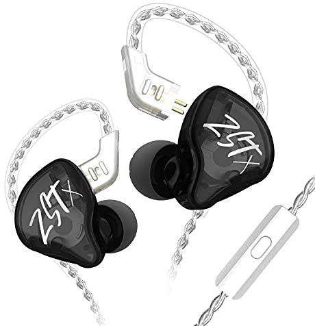 KZ ZST X - Cuffie auricolari 1BA 1DD con cavo HiFi ergonomico, per gaming, con cavo rimovibile a 2 poli per cantanti, musicisti, audiofila, DJ