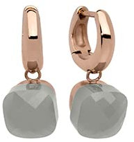 Qudo Firenze Creolen rosegold Edelstahl beschichtet (grey opal)