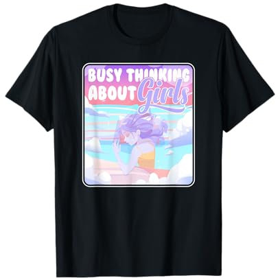 Busy Thinking About Girls Cute Pastel Lesbian T-Shirt