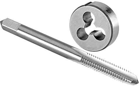 Burkit Jeu de tarauds et filières M2,6 x 0,45 pour droitier, filetage de machine M2,6 x 0,45 et filière ronde