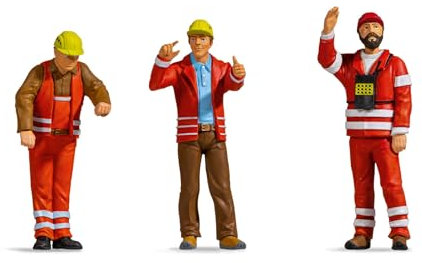 NOCH® Rangierer, handkolorierte Modellfiguren in 1:22,5 für Spurweite G, ideal für Modellbahnanlagen