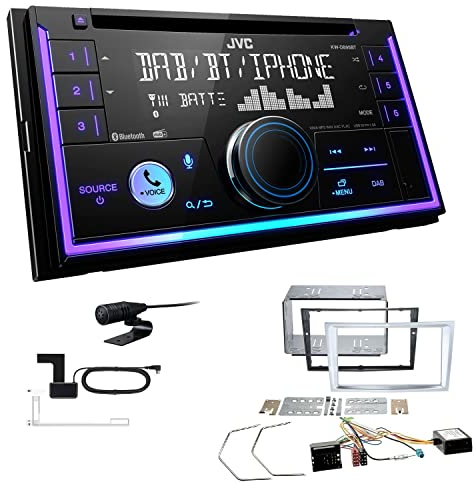 JVC KW-DB95BT 2-DIN Autoradio CD-Receiver Digitalradio DAB+ Bluetooth USB passend für Opel Zafira B 2005-2014 matt-Chrome