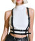 Damen Punk Taillengürtel PU Leder Harness Gürtel Schwarz Gothic Weste Gürtel Verstellbare Körperkette für Frauen Mädchen Cosplay Party Rave Outfit Halloween Kostüm