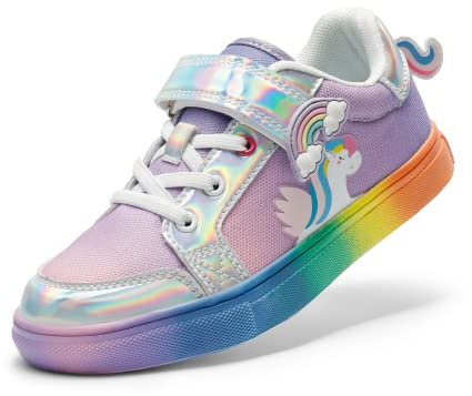 DREAM PAIRS Girls Sneakers School Shoes | Slip-On Quick Start, Breathable Mesh Fresh Feel, Toe Guard Playground Safety