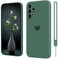 SupVict Samsung Galaxy A53 5G Hülle Silikon Case Herz, Hanyhülle Samsung Galaxy A53 5G Dünn mit Microfiber, Kratzfeste Rundumschutz Case Stoßfest Slim Hülle für Samsung Galaxy A53 5G 6.5'' Matt Grün